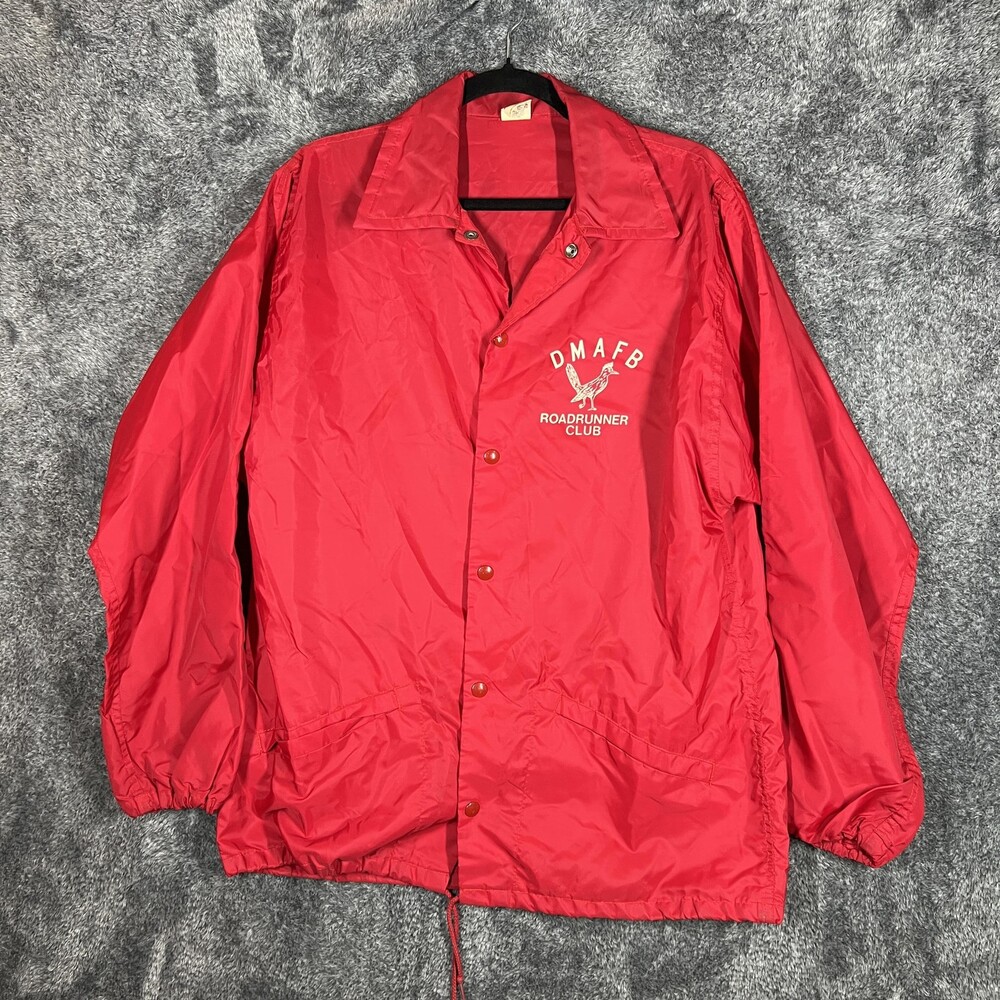 Vintage Russell Athletic Jacket Mens Medium Red Windbreaker DMAFB Roadrunner